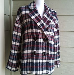 Zara Basic Women's Plaid Bomber Jacket Coat Small